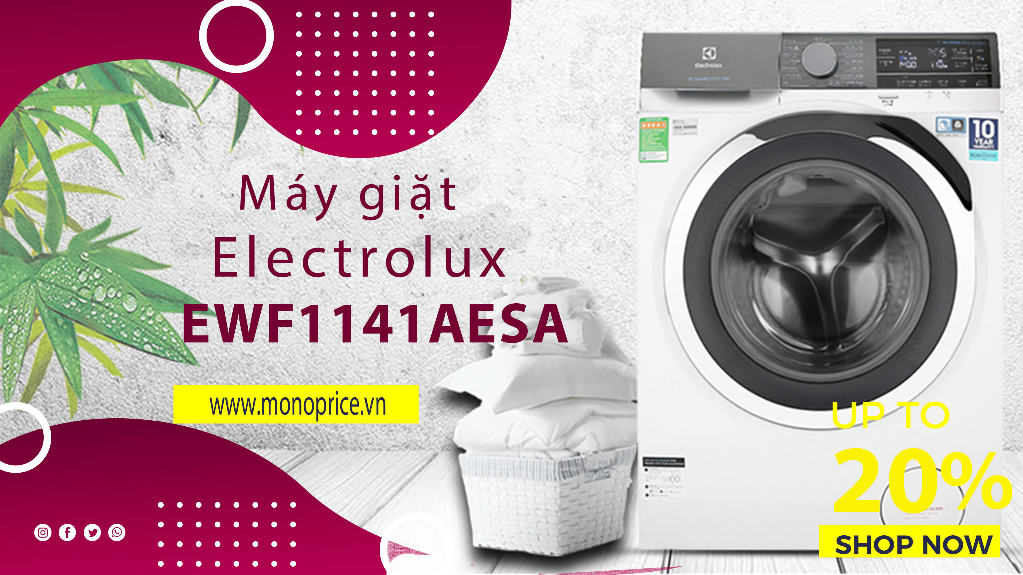 Siêu khuyến mãi Máy giặt Electrolux EWF1141AESA