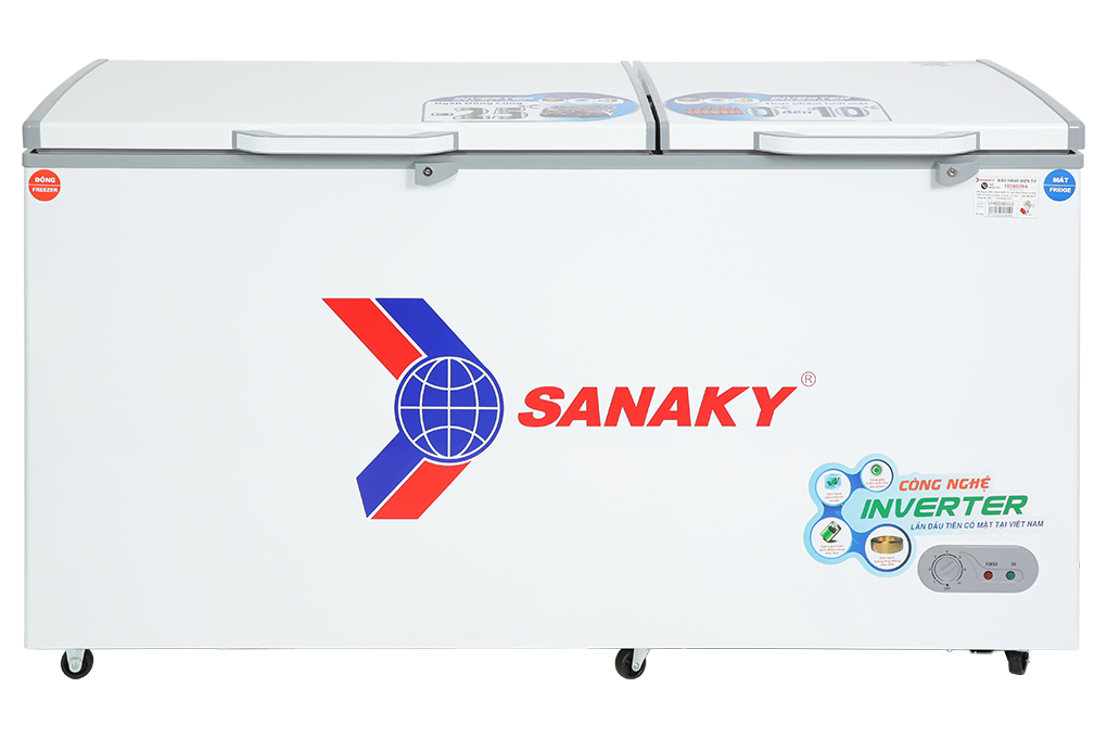 Tủ đông Sanaky Inverter 485 Lít VH-6699W4K kính cường lực